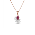 Radiant Ruby Floral Bloom Pendant