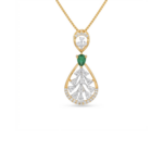 Verdant Grace Diamond Teardrop Pendant