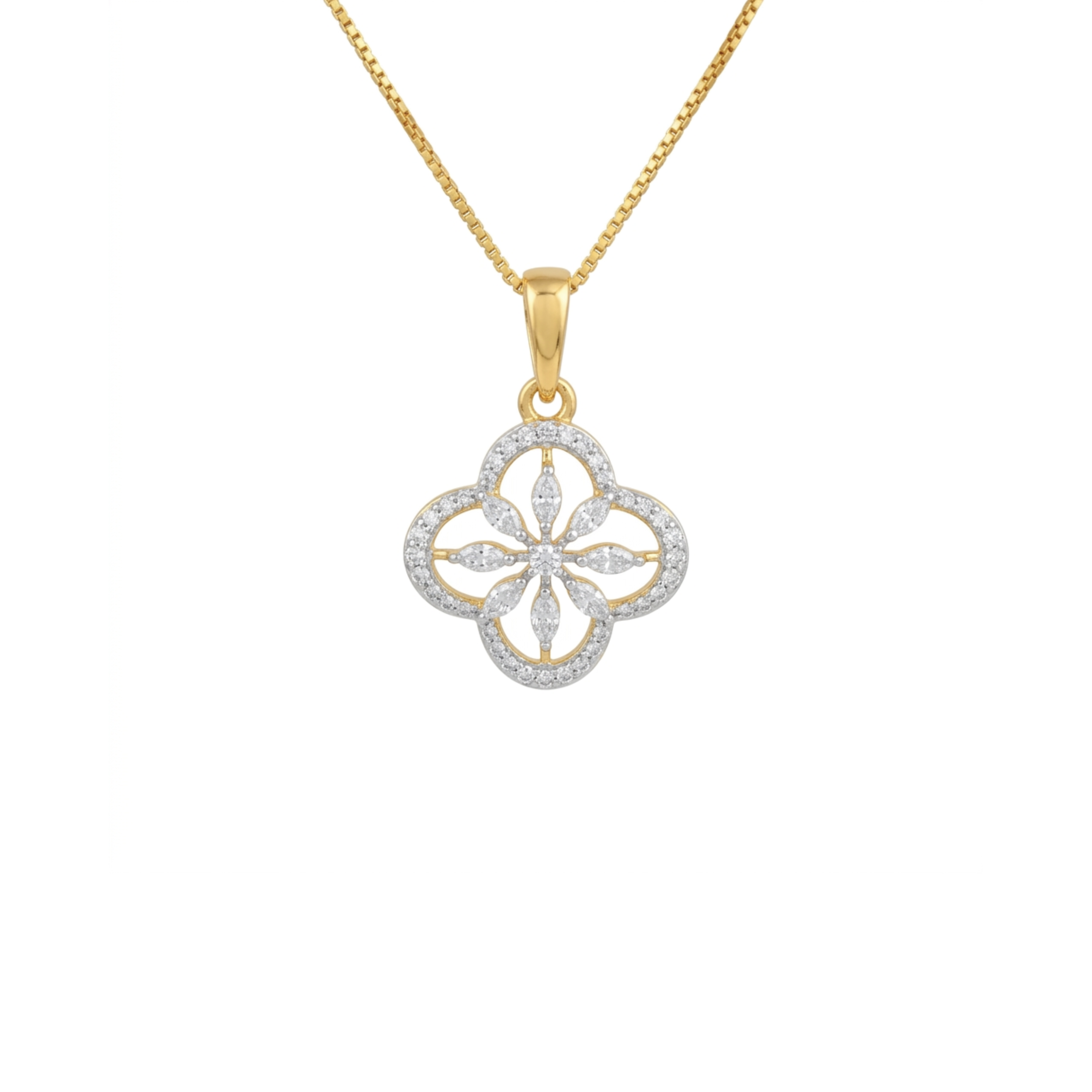 IMG_9591.PNG Golden Clover Lattice Pendant - Image 1