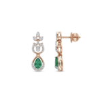 Teardrop Floral Diamond Drop Earrings - Image 2
