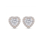 Luminous Heart Diamond Stud Earrings