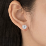 Luminous Heart Diamond Stud Earrings - Image 2