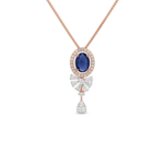 Midnight Blue Diamond Bow Pendant