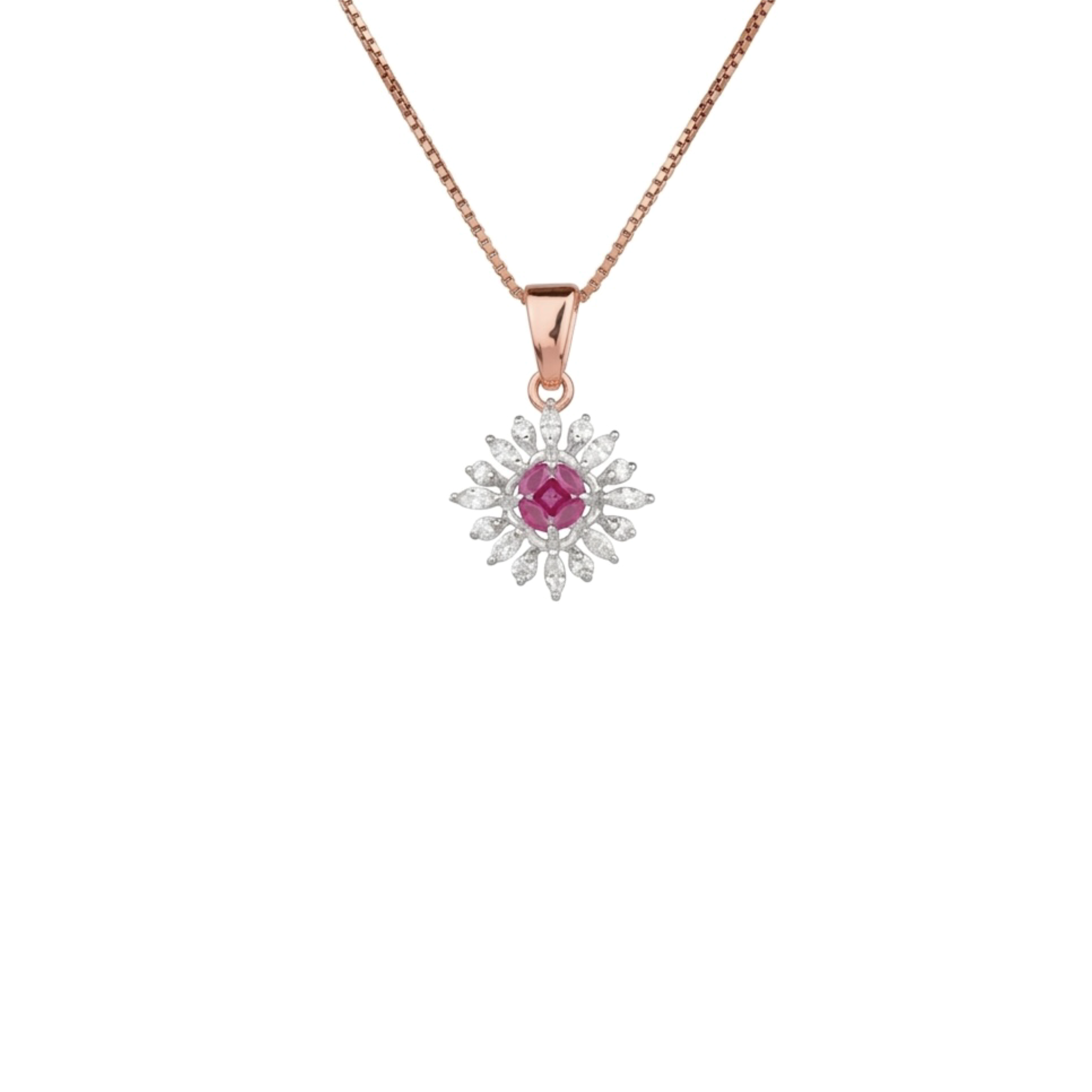 IMG_9768.PNG Ruby Starburst Floral Diamond Pendant - Image 1