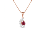 Rosy & Marquise Diamond Leaf Pendant