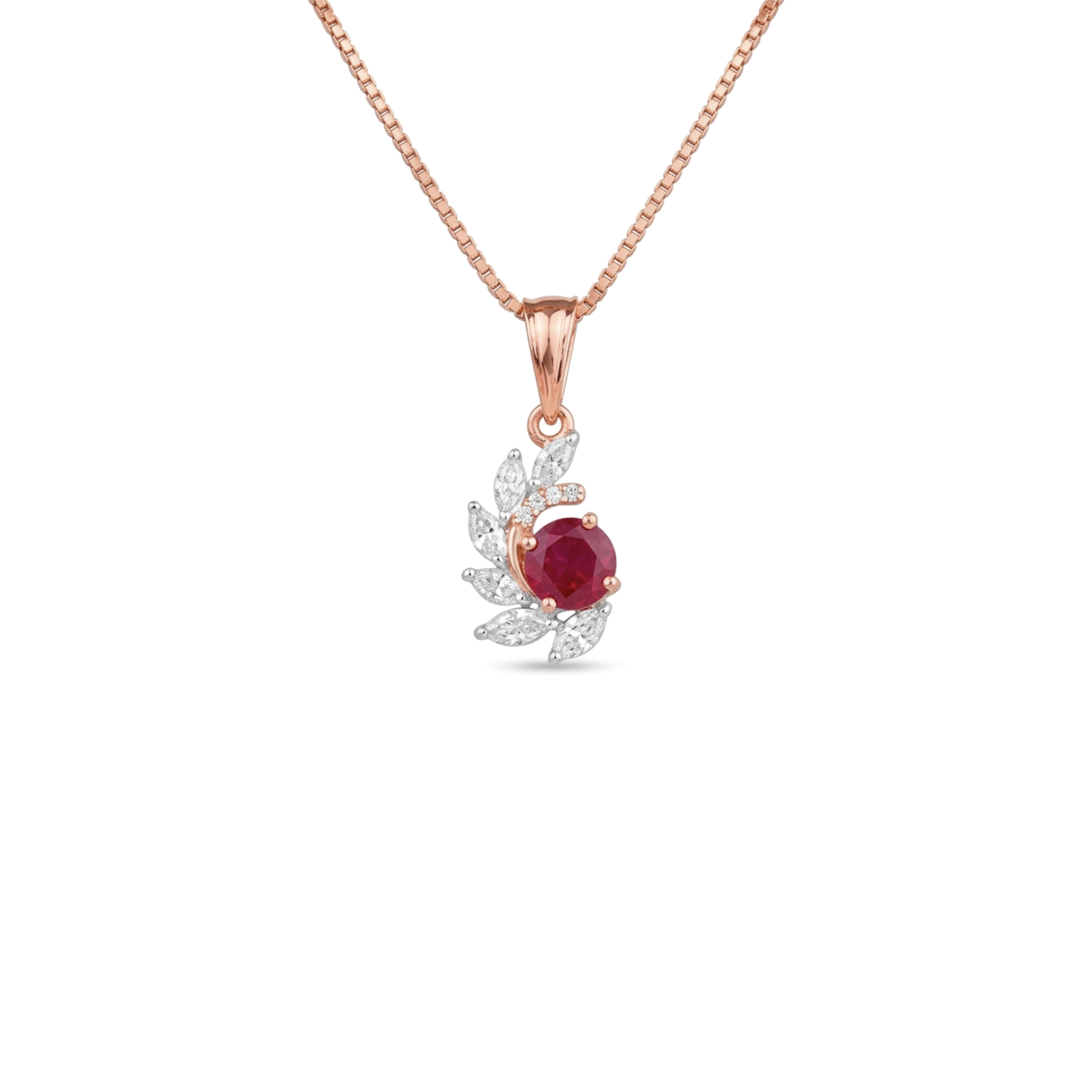 IMG_9770 Rosy & Marquise Diamond Leaf Pendant - Image 1