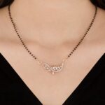 Artistic Floral Diamond Mangalsutra with Geometric Touch - Image 2