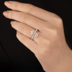 Twin Bloom Bypass Diamond Ring - Image 4