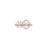 Asymmetric Floral Marquise Ring