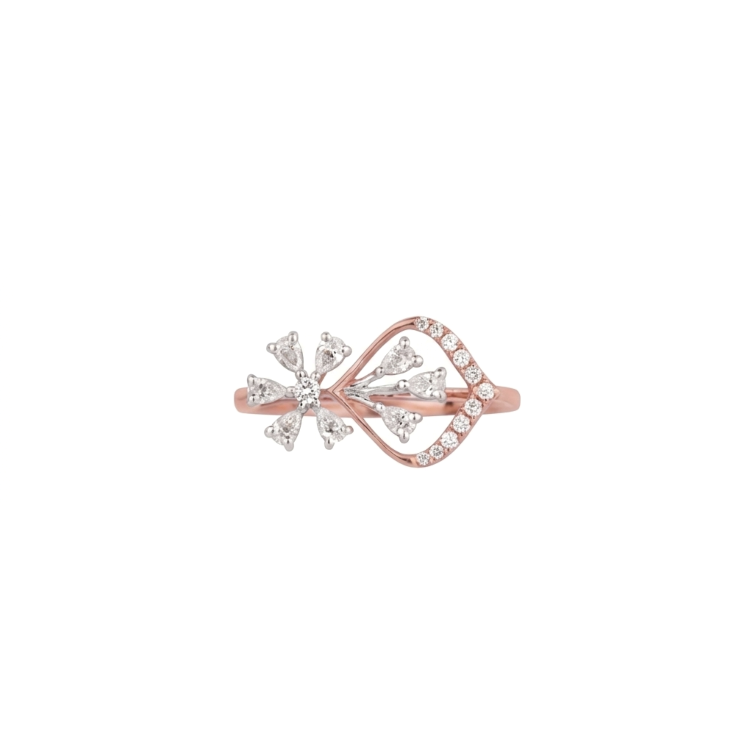 IMG_1405.PNG Asymmetric Floral Marquise Ring - Image 1
