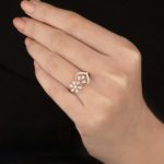 Asymmetric Floral Marquise Ring - Image 4