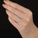 Seraphic Spin Rose Gold Bypass Ring - Image 4