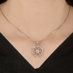 Floral Mandala Diamond Pendant - Image 3