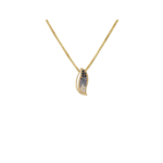 Gradient Blue Diamond Leaf Pendant - Image 2