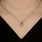 Gradient Blue Diamond Leaf Pendant - Image 3