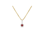 Crimson Halo Solitaire Pendant - Image 2