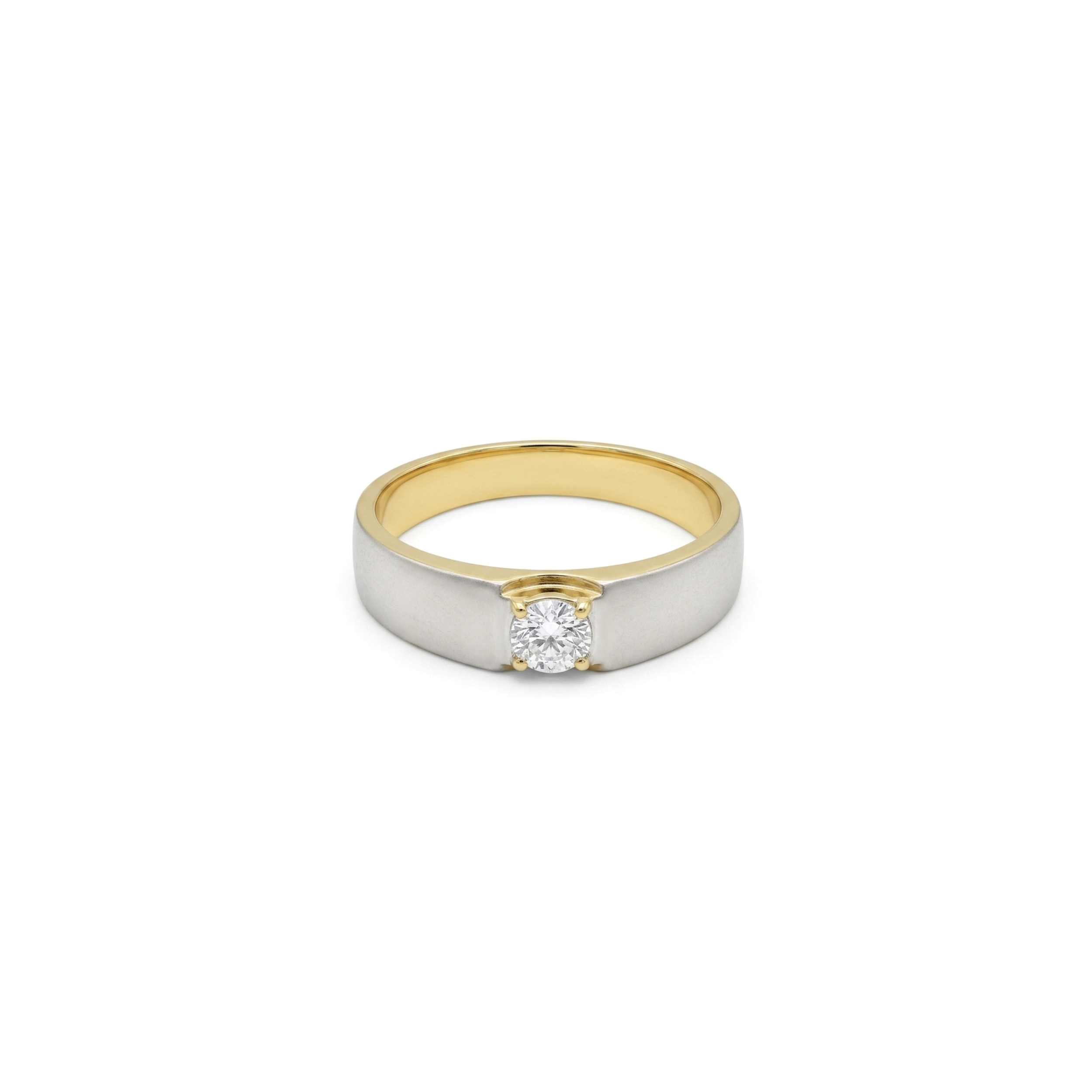 IMG_1604 The Aurelius Dual-Tone Solitaire Band - Image 1