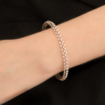 Textured Diamond Edge Gold Bangle (Contemporary Finish) - Image 4