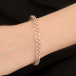 Classic Mesh Diamond Gold Bangle (Timeless Appeal) - Image 4