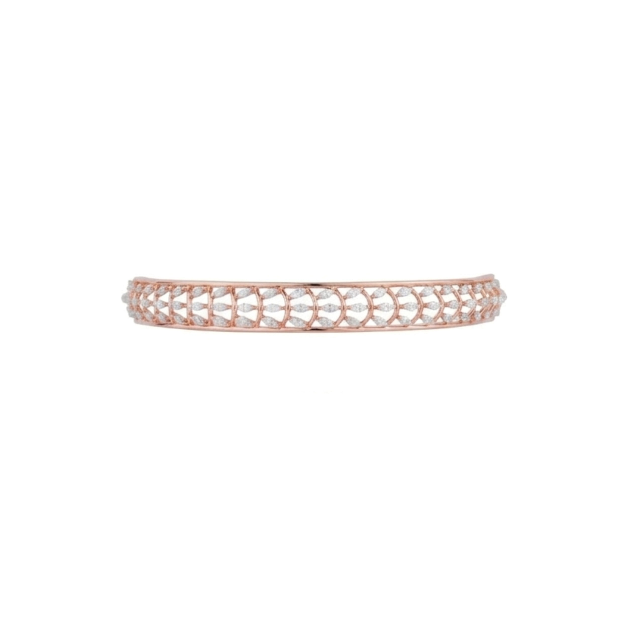 IMG_2432 Designer Lattice Diamond Gold Bangle (Statement Style) - Image 1