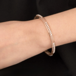 Elegant Linear Diamond Cut Gold Bangle (Minimal Design) - Image 4