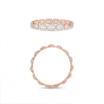 Linked Oval Motif Diamond Studded Gold Bangle - Image 3