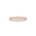 Linked Oval Motif Diamond Studded Gold Bangle