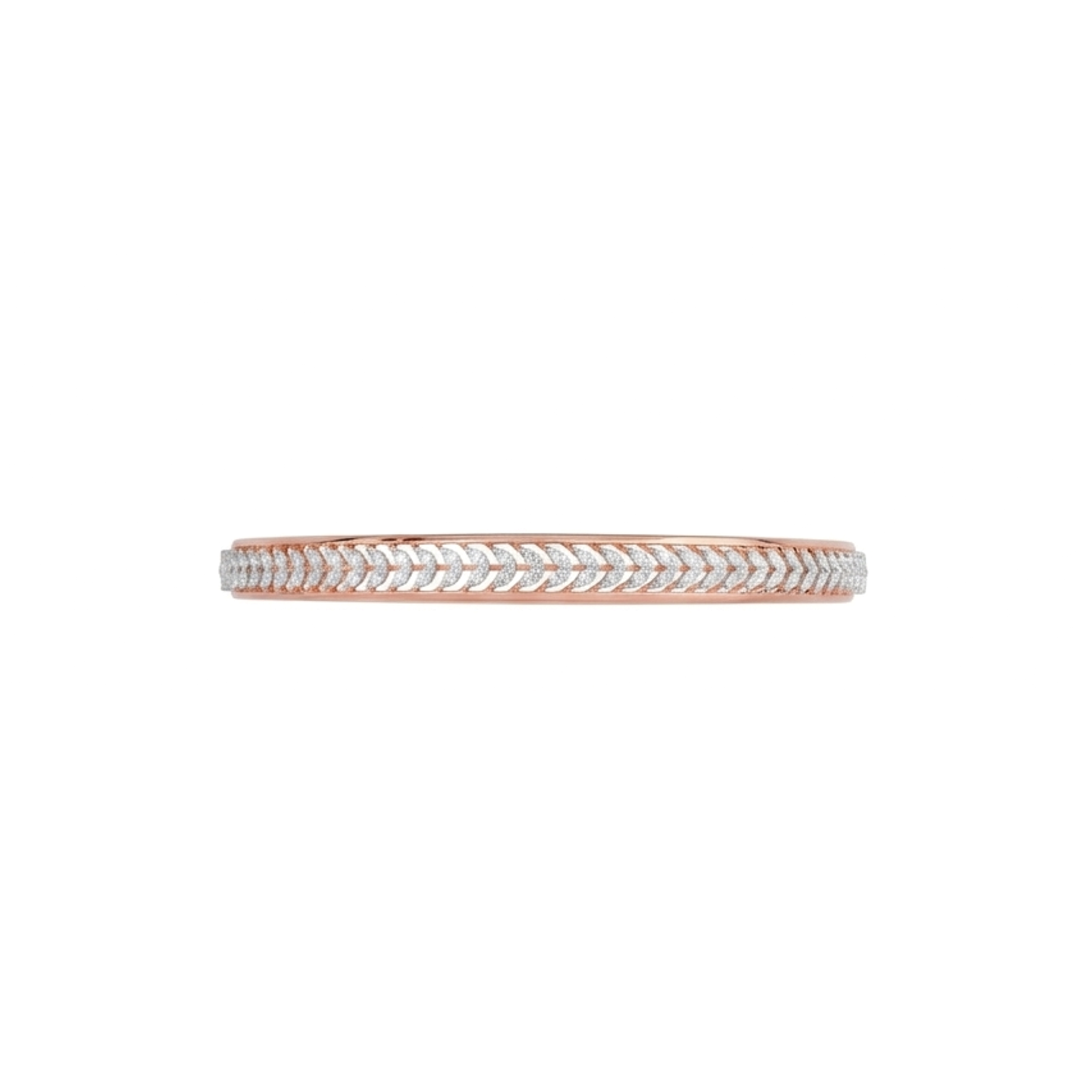 IMG_2454 Chevron Pattern Diamond Bangle - Image 1