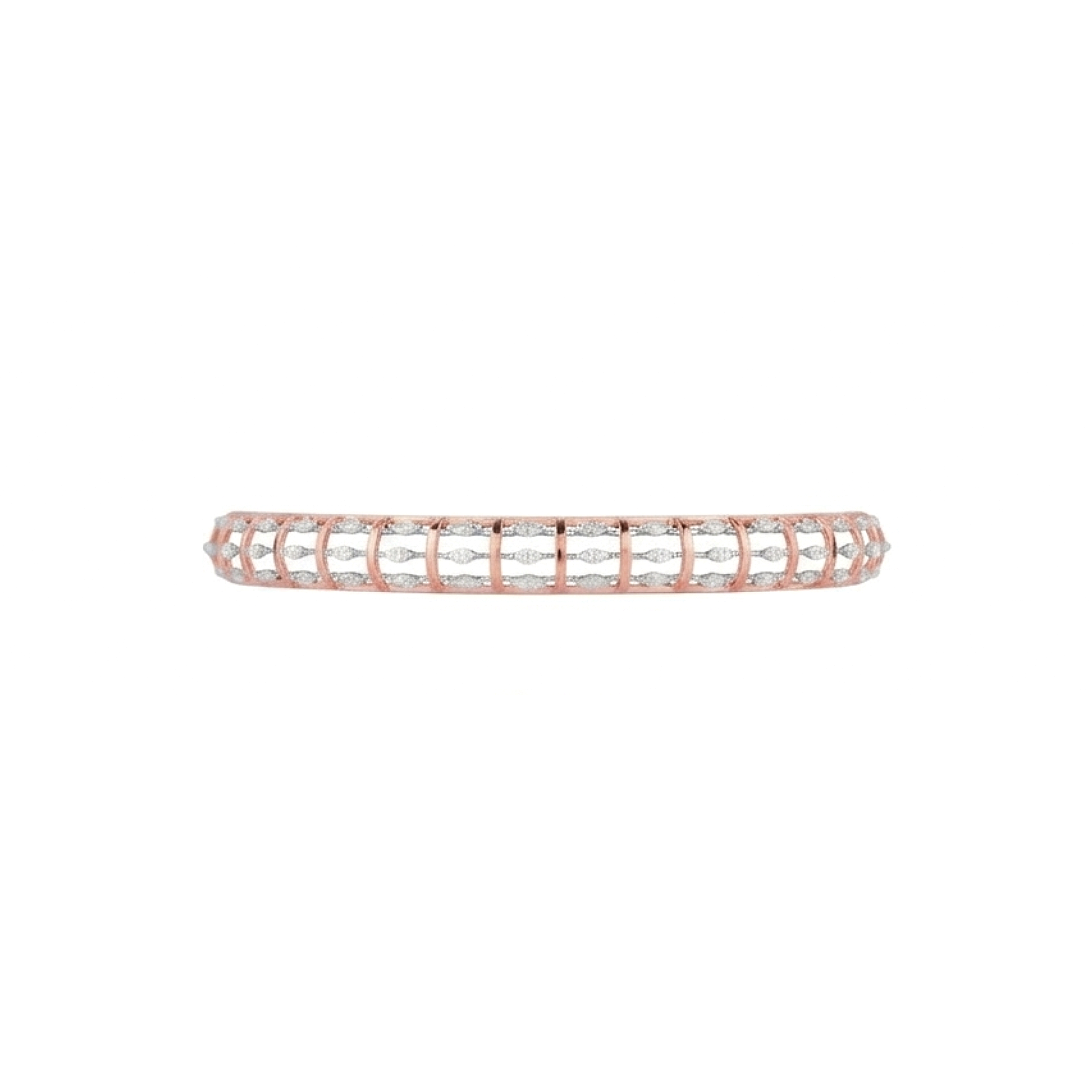 IMG_2459 Modern Grid Pattern Diamond Accent Bangle - Image 1