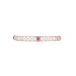 Red Center Stone Diamond Cut Gold Bangle