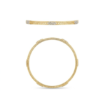 Textured Gold Bangle with Diamond Accent Clusters - Image 3