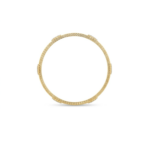 Textured Gold Bangle with Diamond Accent Clusters - Image 2