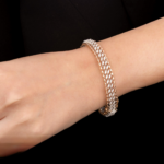 Dual Tone Interlinked Pattern Designer Bangle - Image 5