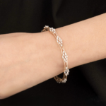 Elegant Wave Diamond Bangle - Image 4