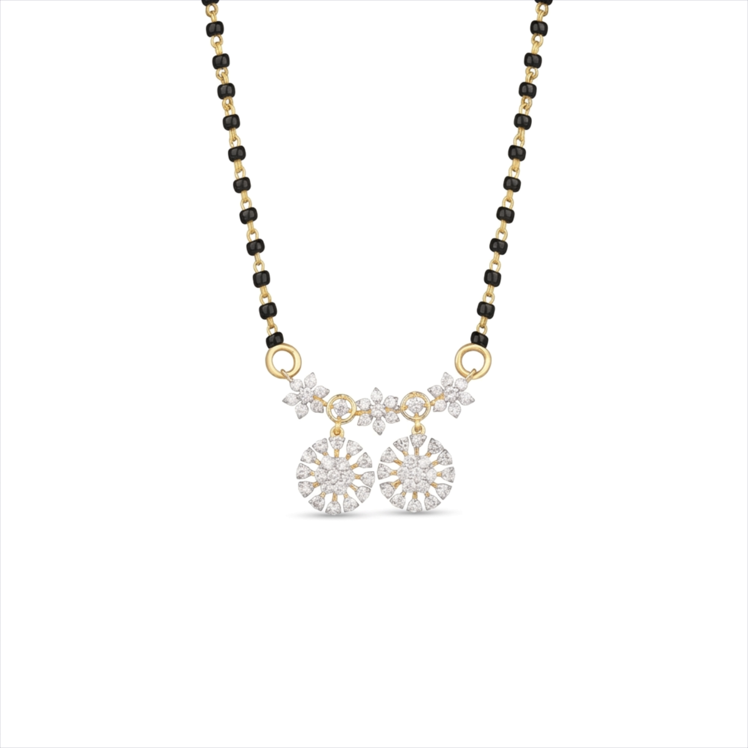 IMG_2674 Floral Twin Charm Mangalsutra - Image 1