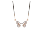 Scrollwork Twin-Flora Diamond Mangalsutra Vati Pendant