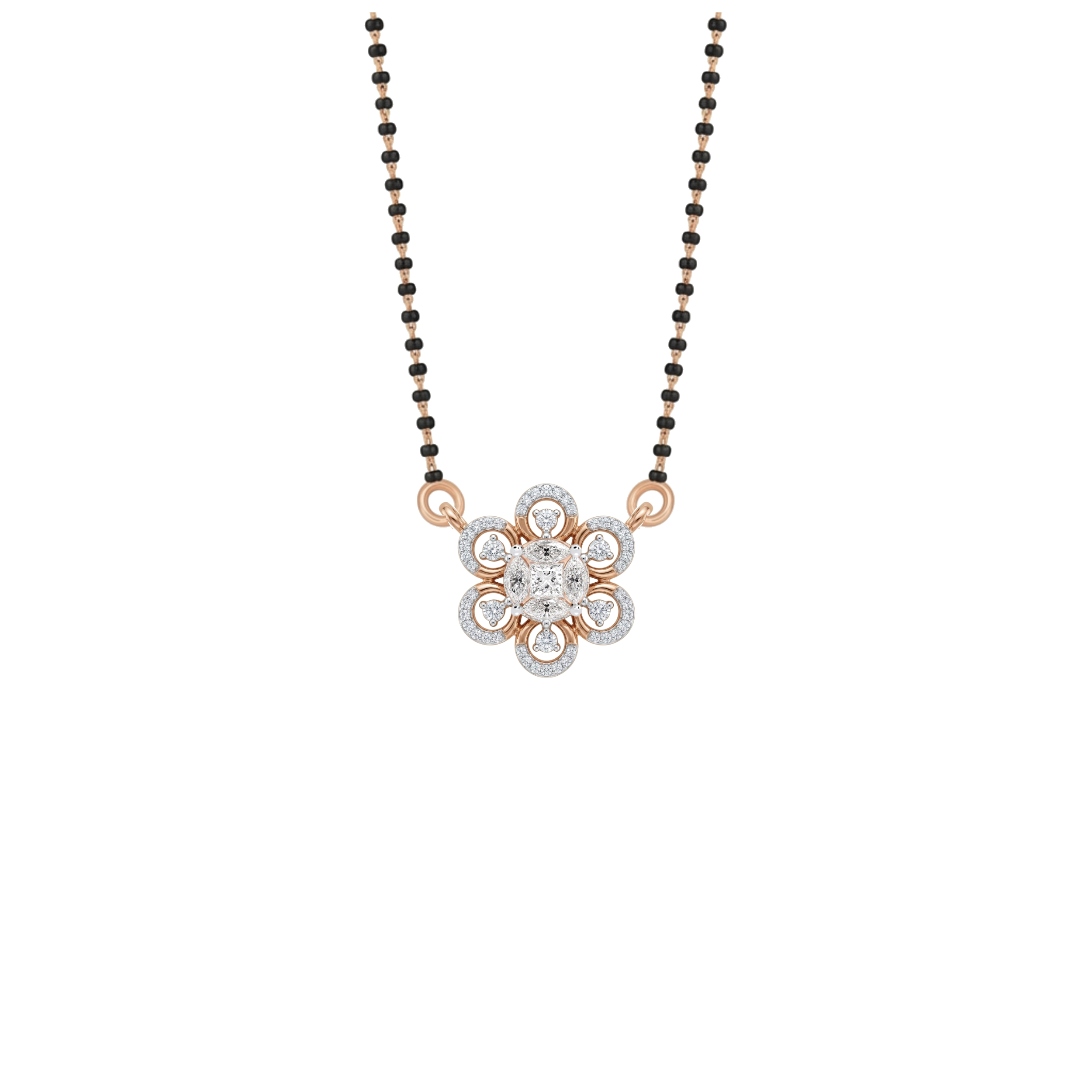 IMG_2695 Royal Rosette Mandorla Diamond Mangalsutra - Image 1