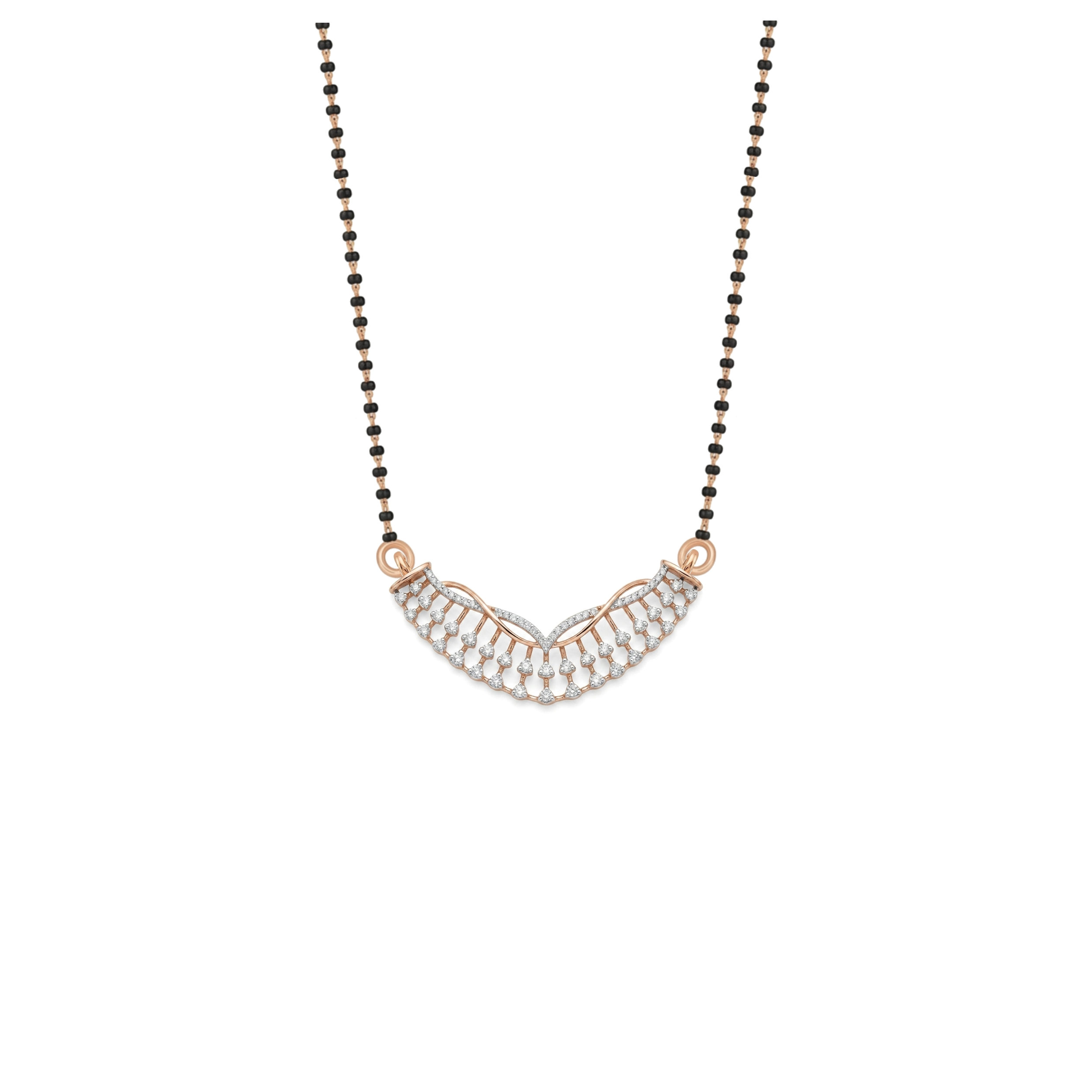 IMG_2699 Shimmering Tiered Fringe Diamond Mangalsutra Pendant - Image 1