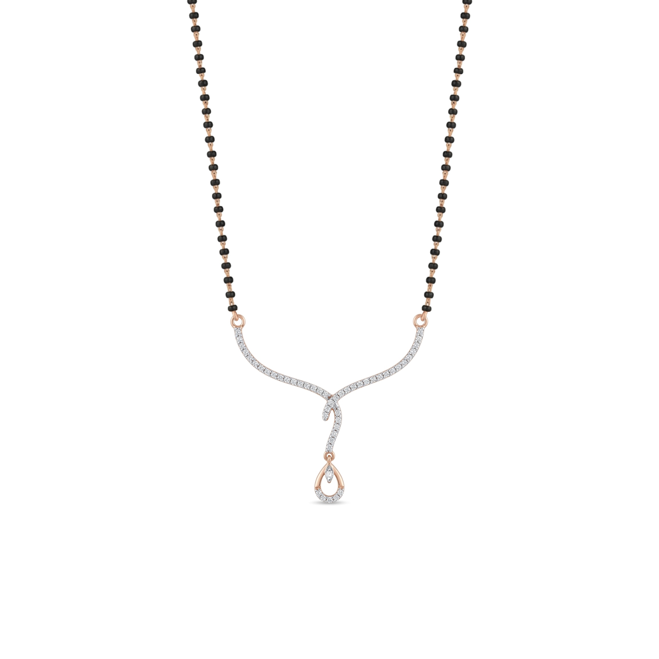 Layer 33 Twisted Drop Diamond Mangalsutra Pendant - Image 1