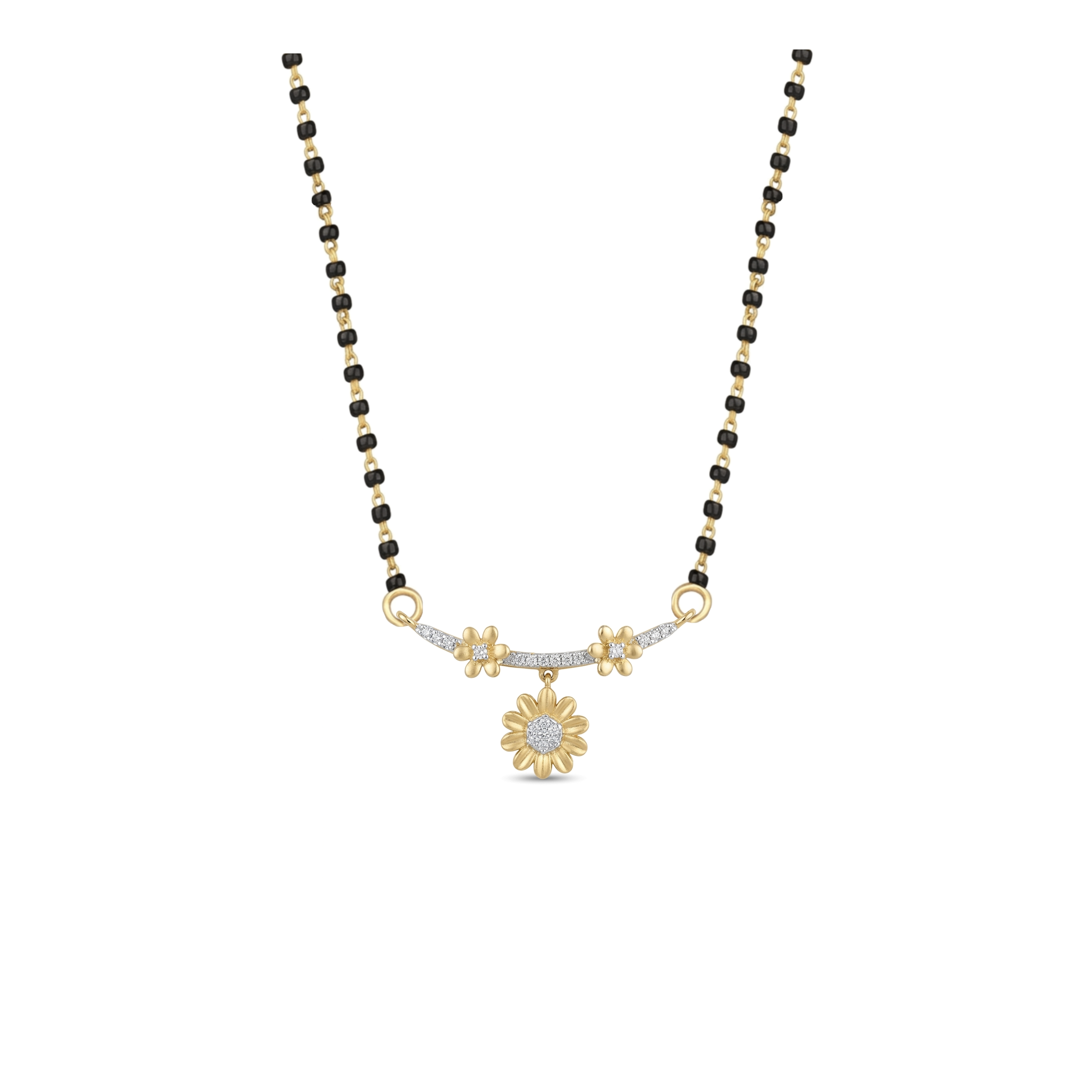 IMG_2702 Floral Charm Diamond Mangalsutra Pendant - Image 1