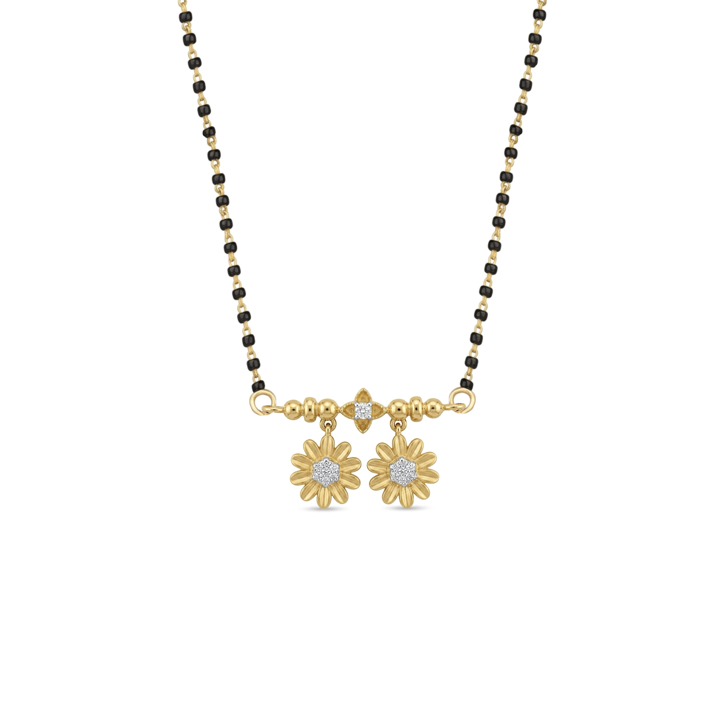 IMG_2706 Dual Flower Gold Mangalsutra Pendant - Image 1