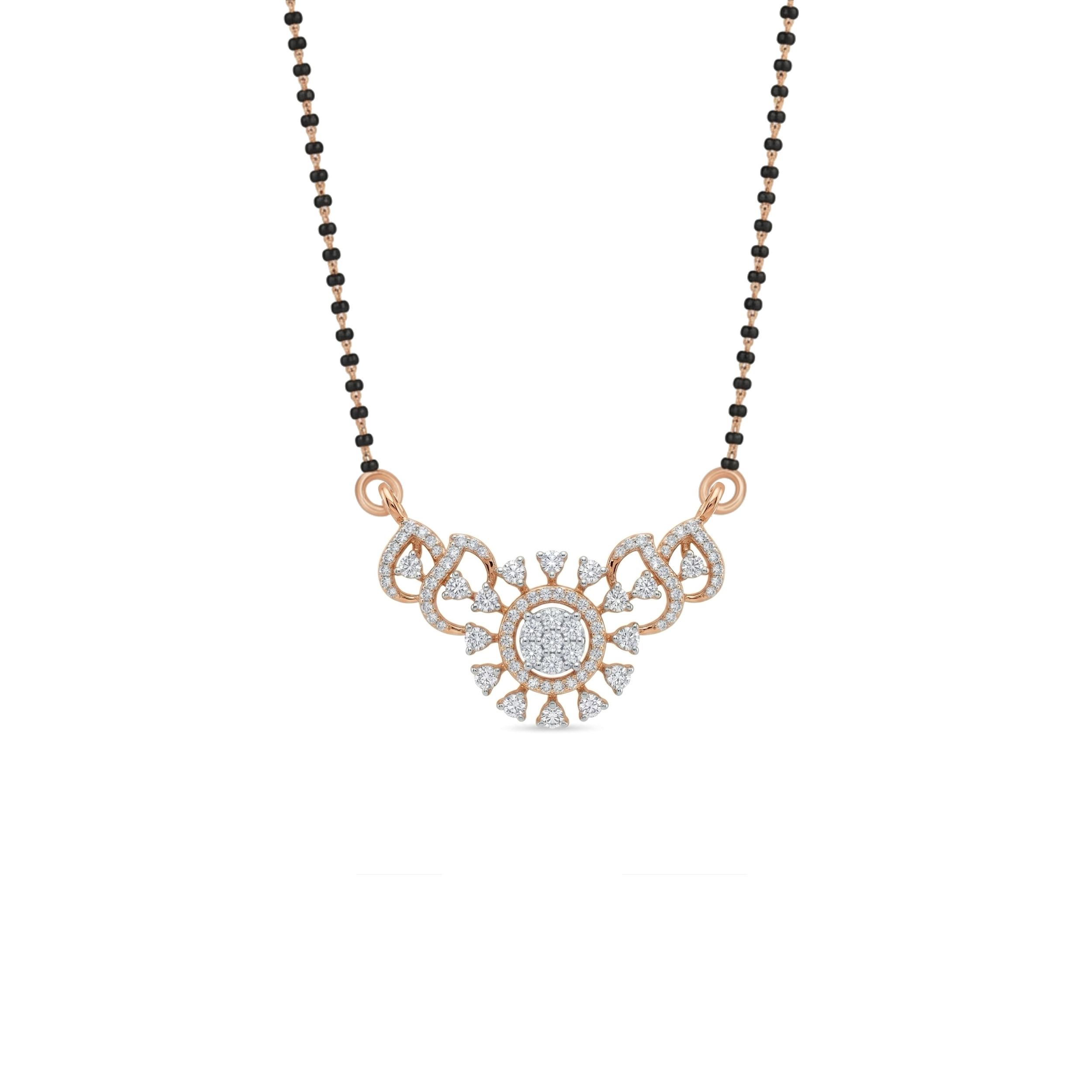 IMG_2712 Regal Sunburst Arc Diamond Mangalsutra Pendant - Image 1