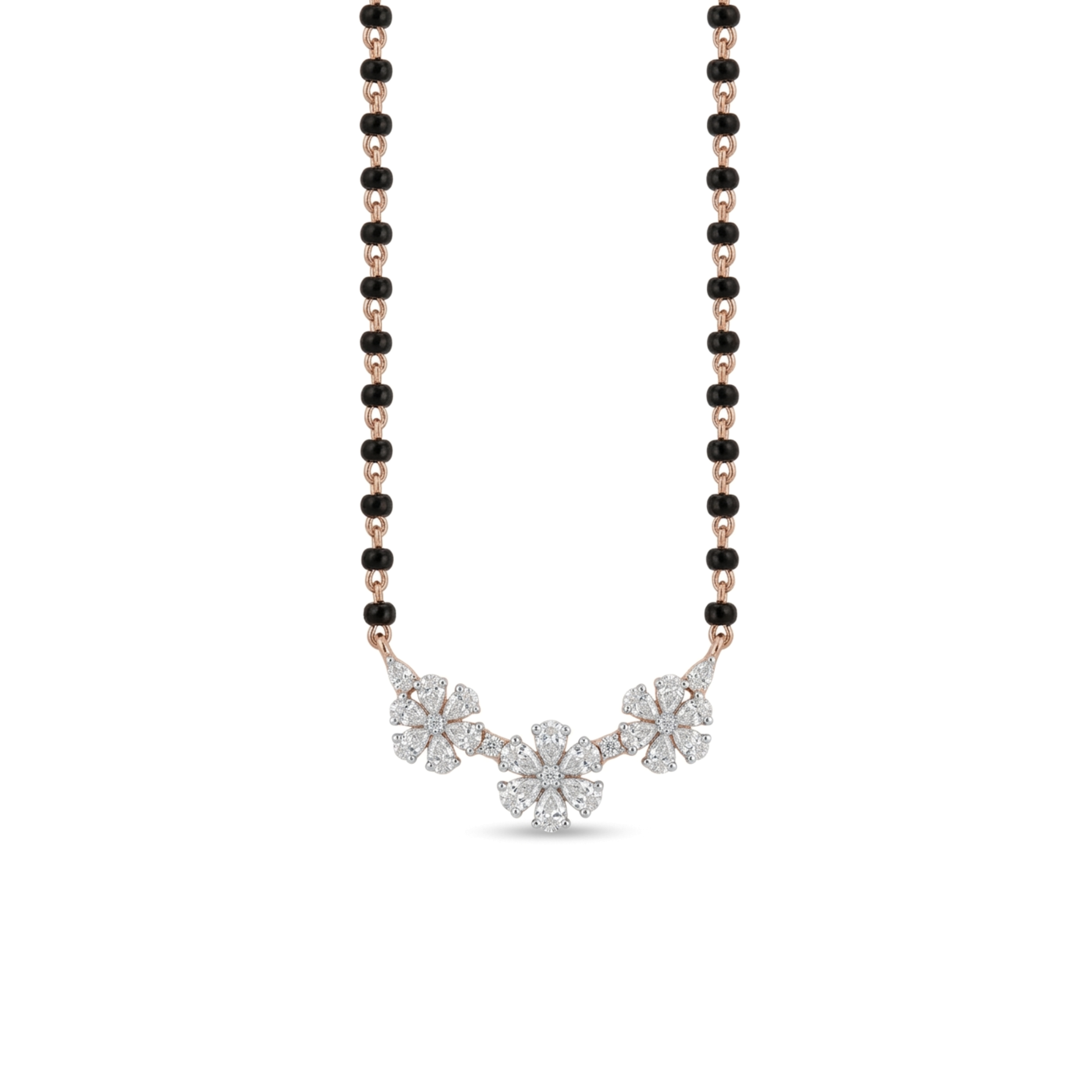 IMG_2720 Luxury Floral Diamond Mangalsutra Pendant - Image 1