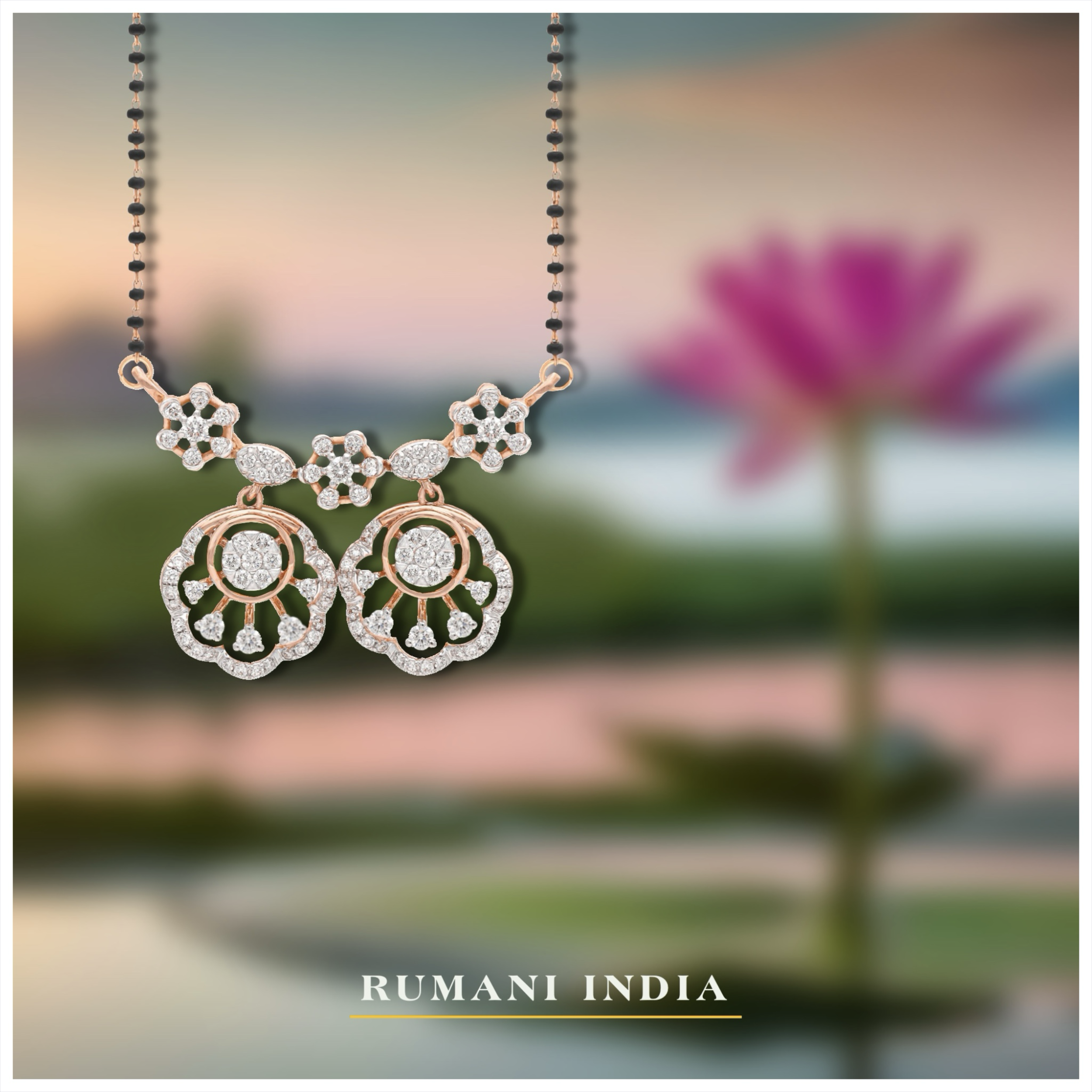 IMG_2758 Blossom Cascade Twin-Orb Mangalsutra - Image 1