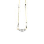 Tri-Floral Cluster Diamond Mangalsutra Pendant