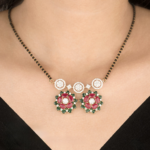 Navratna Inspired Diamond Mangalsutra Vati Pendant - Image 2