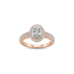 Oval Composite Diamond Halo Engagement Ring