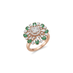 Starburst Light Emerald and Diamond Statement Cocktail Ring