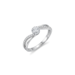 Criss-Cross Minimalist Diamond Solitaire Ring