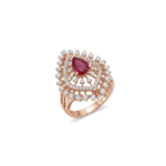 Elaborate Pear Ruby Regal Cocktail Ring